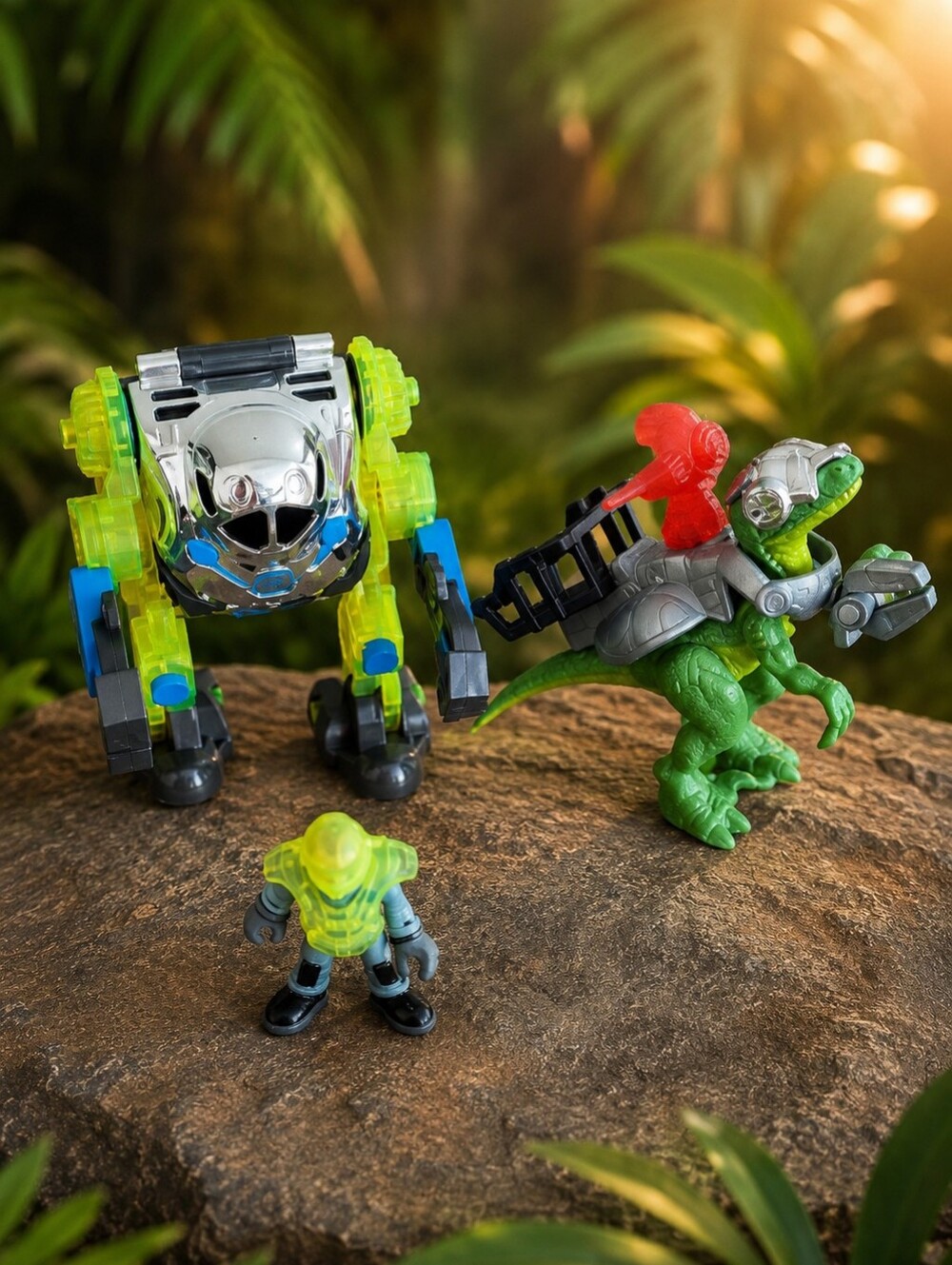 Fisher-Price Imaginext Raptor Doc & Exo Suit Dinosaur Figure Toy Set
